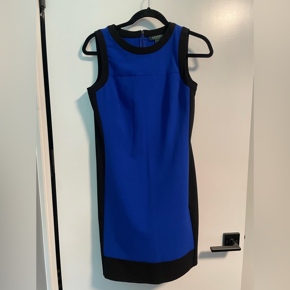 Lauren by Ralph Lauren blue and black dress